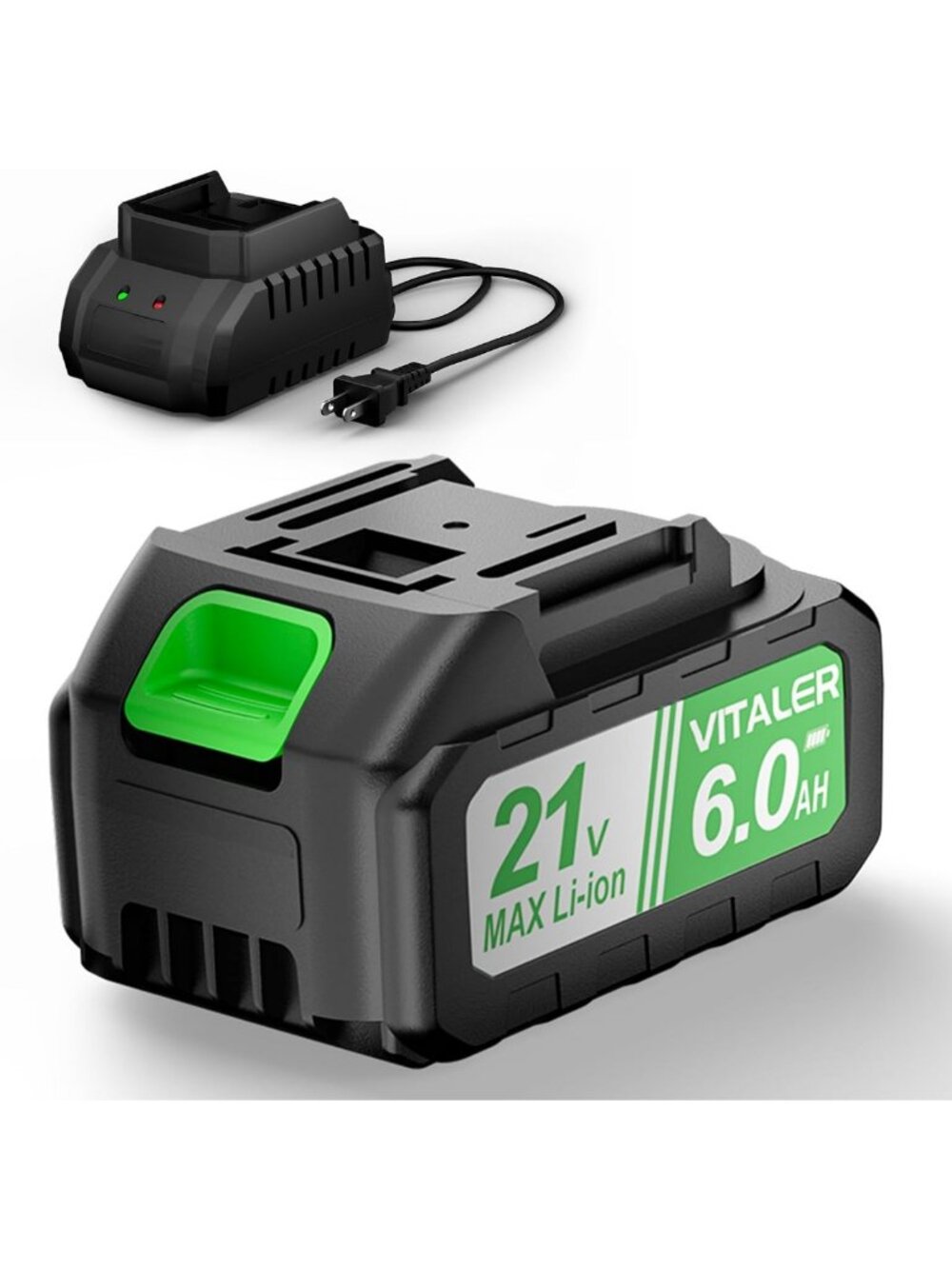 21V Battery 6.0Ah Lithium Battery with Charger for Leaf Blower